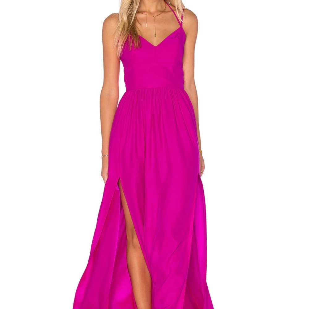 Amanda Uprichard Rio Maxi Dress in Hot Pink Size XS